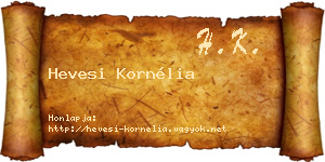 Hevesi Kornélia névjegykártya